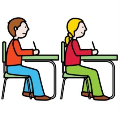 Mokykla ir vaikai suoluose