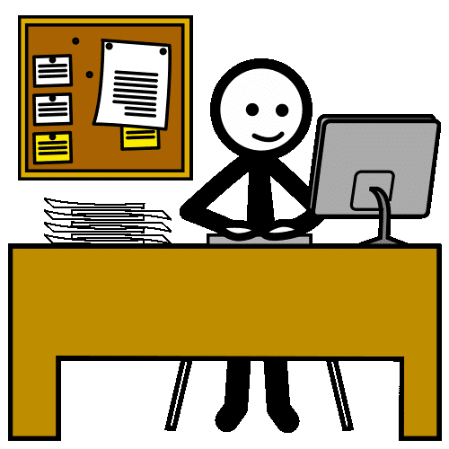 Žmogus prie kompiuterio